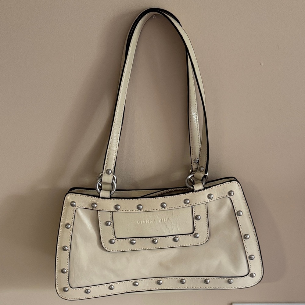Gianni Bini Y2K Leather Studded Shoulder Handbag